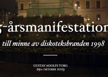 25-årsmanifestationen till minne av diskoteksbranden i Göteborg 1998.