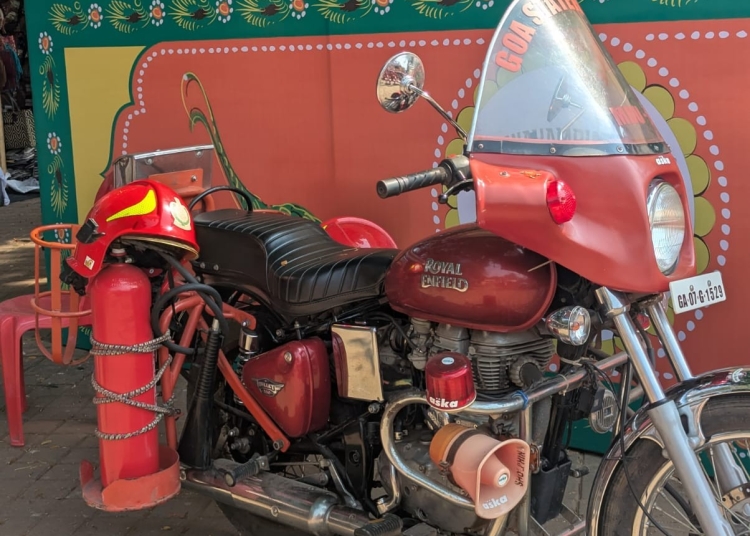 Brandbekämpande motorcykel i Indien.
BILD: Rasmus Skinnari