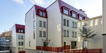 Flerbostadshus byggt med trämoduler från Lindbäcks Bygg.
BILD: Ulf Celander