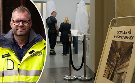 Restvärdeledaren Daniel Svärd larmades tidigt via SOS och såg till att en insats för att rädda konsten kunde organiseras direkt.